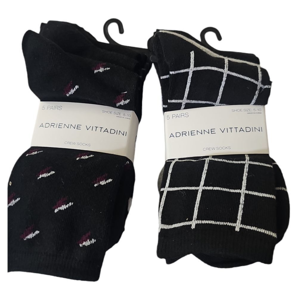 Adrienne Vittadini Designer Socks Bundle Packs Length Black‎ 2 Pack Fit 5/10